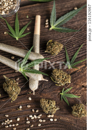 Blunt, Cbd,  Marijuana bud with cannabis 116192667