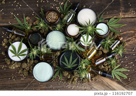Cannabis cosmetics oil and medical marijuana Cannabis cosmetics oil and medical marijuana 116192707