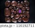 Spa stones and purple flowers, orchid 116192711