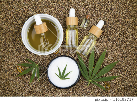 Medical marijuana, Oil cbd, cannabis and hemp leaves Medical marijuana, Oil cbd, cannabis and hemp leaves 116192717