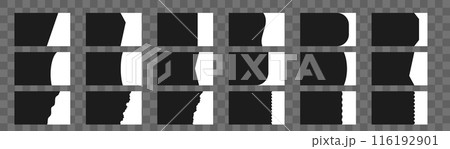 Separator Header for web page design. Flat Vector illustration. Set of Template with different Shapes. Banners or Posters. Website border concept 116192901