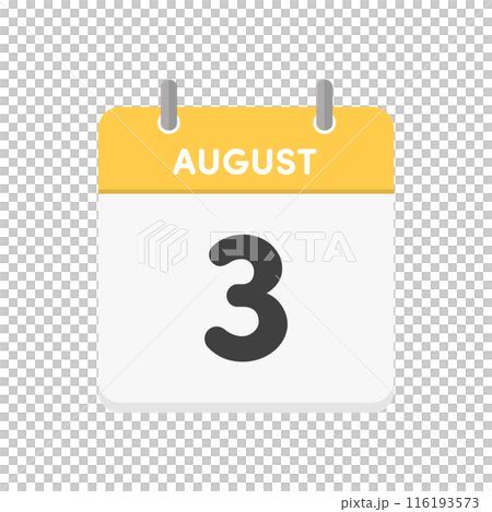 8月3日・August 3の日めくりカレンダーのアイコン - 8/3の日付入りの暦のデザイン素材 8月3日・August 3の日めくりカレンダーのアイコン - 8/3の日付入りの暦のデザイン素材 116193573