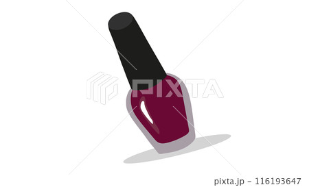 Bottle of burgundy nail polish with black cap on white background, professional gel nail polish in dark red color, decorative nail polish for manicure and pedicure Bottle of burgundy nail polish with black cap on white background, professional gel nail polish in dark red color, decorative nail polish for manicure and pedicure 116193647