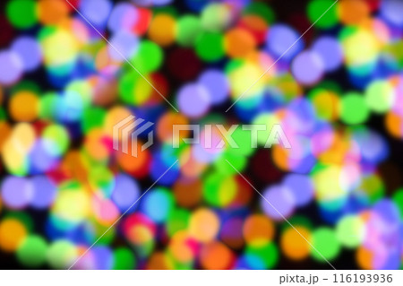 Blurred Colorful Christmas neon light bokeh abstract background Blurred Colorful Christmas neon light bokeh abstract background 116193936