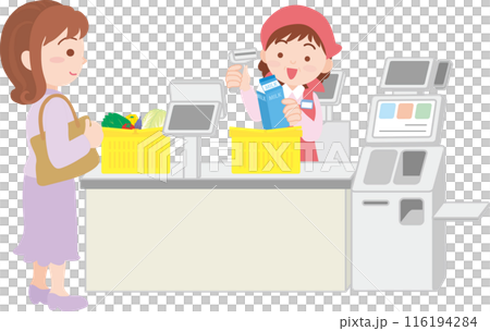 レジ_お買い物する人_お会計 116194284