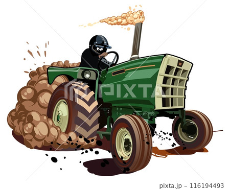 Vector Cartoon Race Tractor 116194493