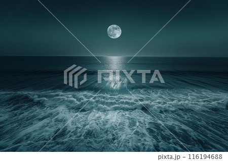 大海原を照らす満月 116194688