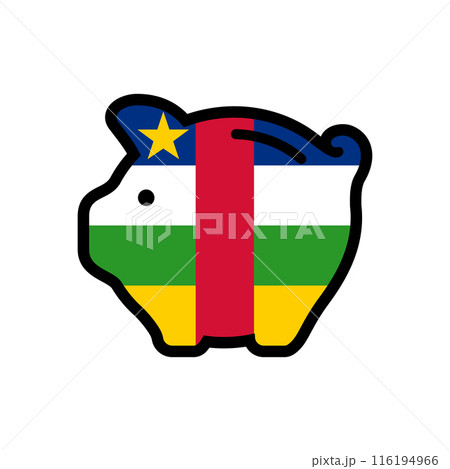 Flag of piggy bank icon, vector symbol. 116194966