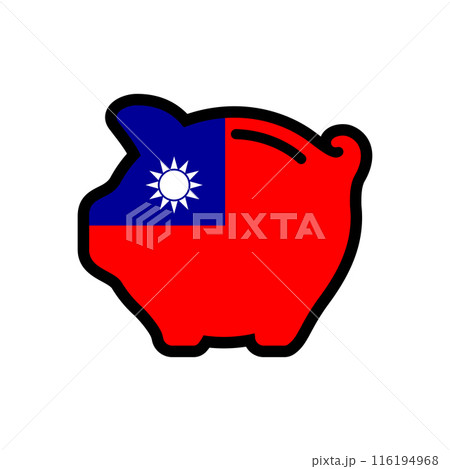 Flag of piggy bank icon, vector symbol. 116194968