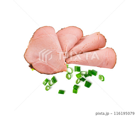 Sliced meat isolated 116195079