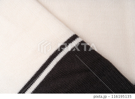 Striped Fabric Texture Background, Black and White Textile Pattern, Soft Comfortable Material Mockup 116195135