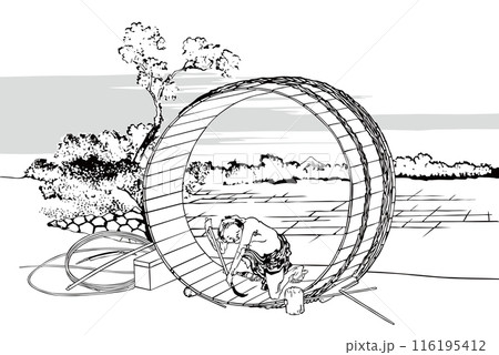 尾州不二見原　線画 116195412