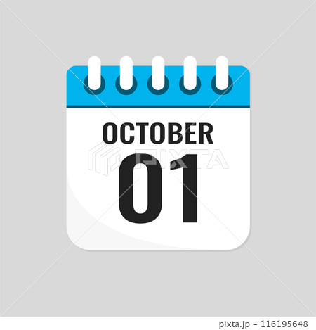 Icon page calendar day - 1 October 116195648