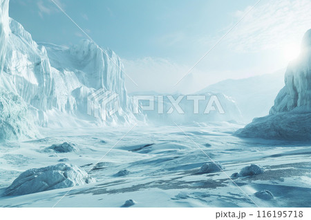氷河期により氷の世界となった地球 116195718