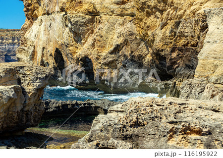 Blue Hole Viewpoint Dwejra Bay, Gozo island Malta. 116195922