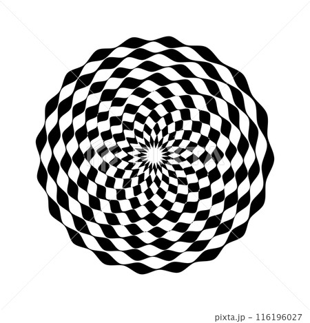 Whirl Movement Illusion. Abstract Circle Op Art Design. Whirl Movement Illusion. Abstract Circle Op Art Design. 116196027