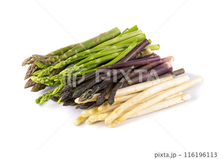 Raw Garden Asparagus, Fresh Red Spring Vegetables, Asparagus Officinalis Edible Sprouts 116196113