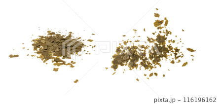 Spirulina Flakes Isolated, Arthrospira Algae Nutrient for Aquarium Fishes, Spirulina Flakes on White Spirulina Flakes Isolated, Arthrospira Algae Nutrient for Aquarium Fishes, Spirulina Flakes on White 116196162