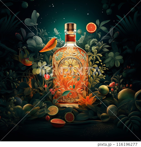 Still-Life with Bacardi, Fruits and Plants. Still-Life with Bacardi, Fruits and Plants. 116196277