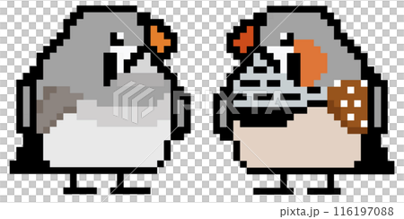 Pixel art Animal illustration Pair of zebra finches Normal 116197088