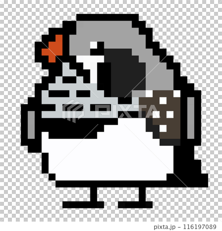 Pixel art Animal illustration Male zebra finch Black cheek 116197089