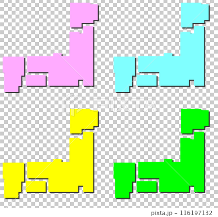 日本全國地圖從北海道到九州 116197132