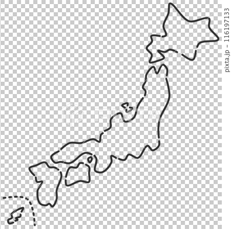 日本全國地圖從北海道到九州 116197133