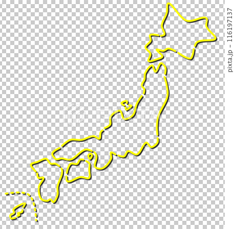 Map of Japan from Hokkaido to Kyushu 116197137