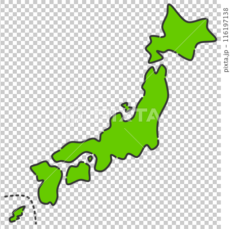日本全國地圖從北海道到九州 116197138
