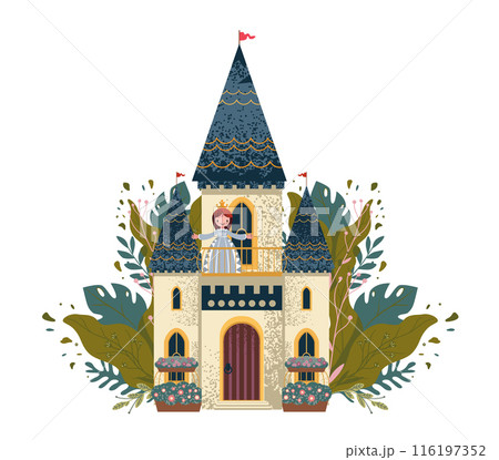 Princess In Enchanted Castle vector 116197352