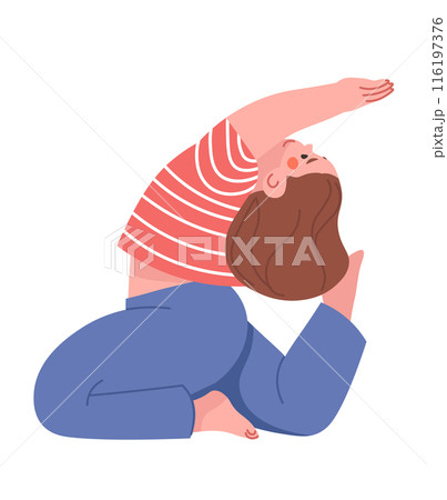Flexible Yoga Pose Illustration vector 116197376