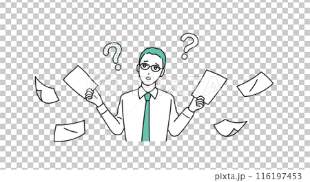 タスクに追われる忙しいビジネスパーソンのイラスト タスクに追われる忙しいビジネスパーソンのイラスト 116197453