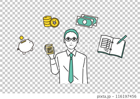 Illustration of a business person in accounting 116197456