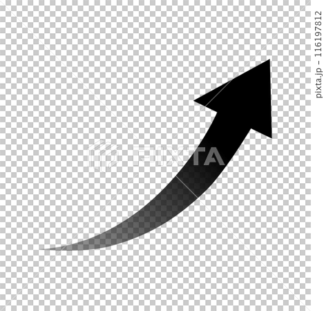 Rising arrow black gradation 116197812