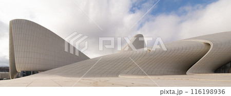 Modern Architecture of Heydar Aliyev Centre in Baku Azerbaijan on a sunny summer Day Modern Architecture of Heydar Aliyev Centre in Baku Azerbaijan on a sunny summer Day 116198936