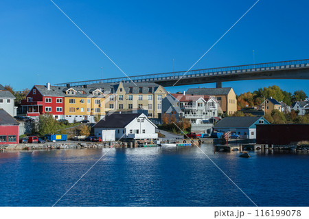 Kristiansund coastal view with wooden barns and houses Kristiansund coastal view with wooden barns and houses 116199078