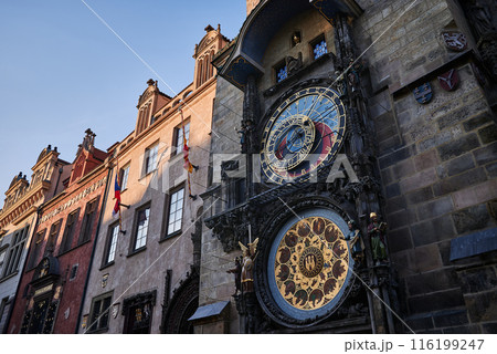 Detail of the Prague Astronomical Clock, attached to the Old Town Hall in Prague, capital of the Czech Republic 116199247