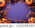 ハロウィンの夜をイメージした落ち着きのある背景フレーム 116199309