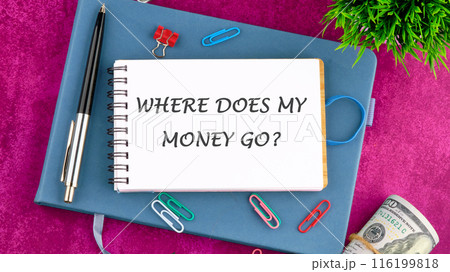 Text written WHERE DOES MY MONEY GO 116199818