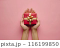 プレゼントを持つ手、渡す手 116199850