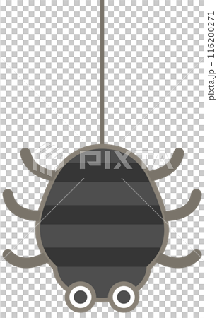 Kids hand drawn cute and colorful happy halloween element hanging spider 116200271