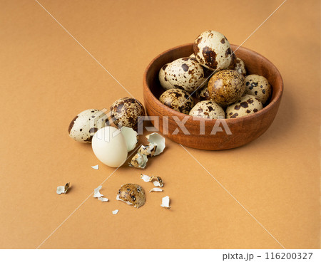 Quail Eggs, Diet Egg, Healthy Breakfast, Natural Organic Nutrition, Salad Ingredient Spotted Quail Egg 116200327