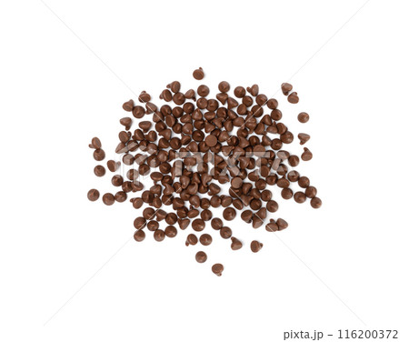 Chocolate Chips Isolated, Scattered Chocolate Sprinkles, Decorative Cocoa Drops, Cookie Decoration Ingredient Chocolate Chips Isolated, Scattered Chocolate Sprinkles, Decorative Cocoa Drops, Cookie Decoration Ingredient 116200372