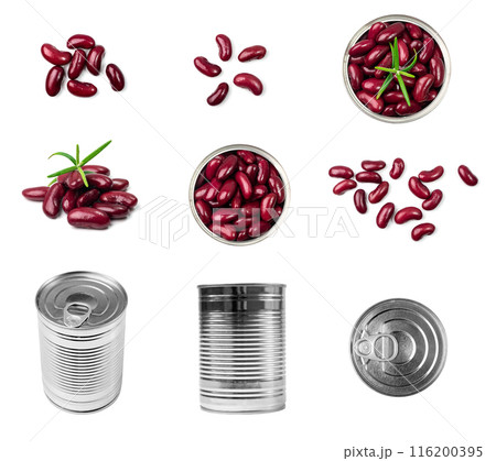 Red Kidney Beans Set Isolated Red Kidney Beans Set Isolated 116200395