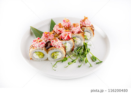 Sushi roll with eel and surimi 116200480