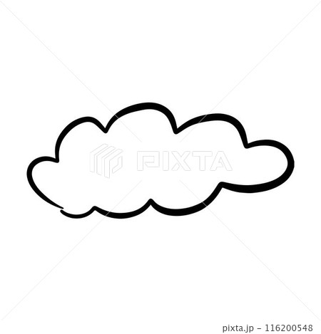 Cloud icon, hand-drawn outline sketch simple doodle outline drawing art illustration Cloud icon, hand-drawn outline sketch simple doodle outline drawing art illustration 116200548