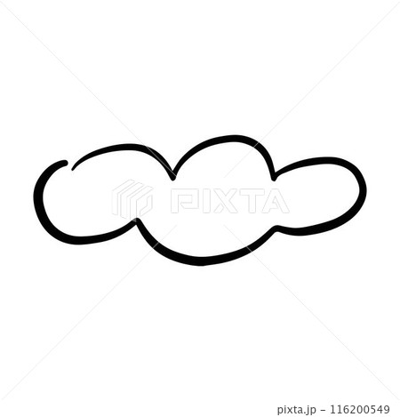 Cloud icon, hand-drawn outline sketch simple doodle outline drawing art illustration 116200549