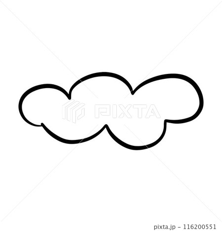 Cloud icon, hand-drawn outline sketch simple doodle outline drawing art illustration 116200551