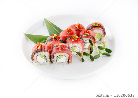 Tataki tuna sushi roll for sushi bar menu 116200638