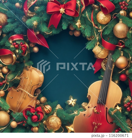 Christmas and New Year background with Christmas tree branches 116200671